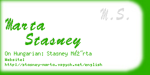 marta stasney business card